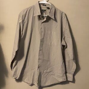 Van Heusen Beige Striped Button Down Shirt